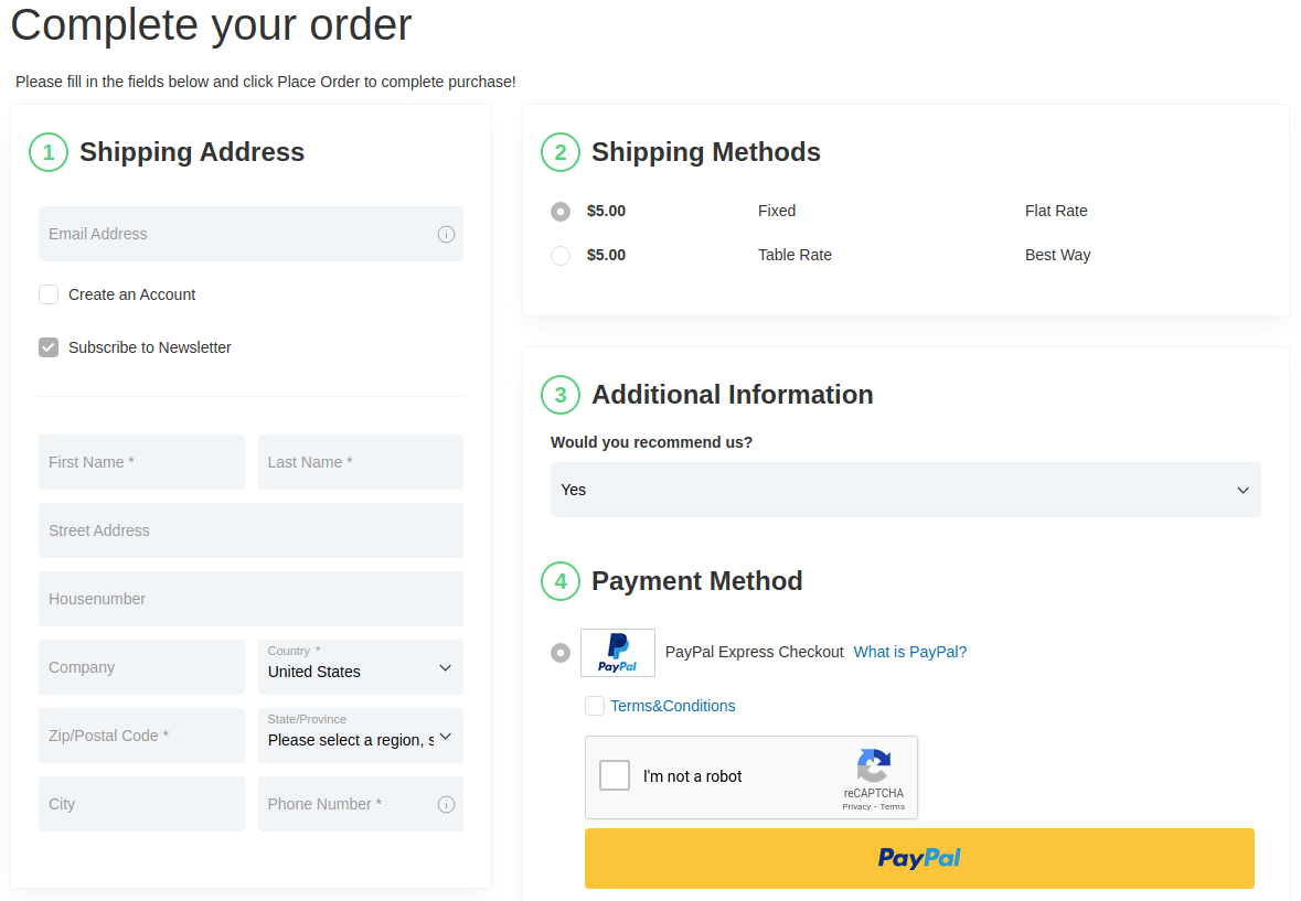 FireCheckout Subscribe to Newsletters